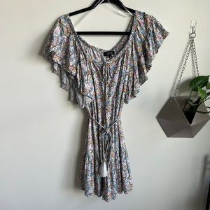 Rachel Zoe Floral Off the Shoulder Dress with Waist Tie